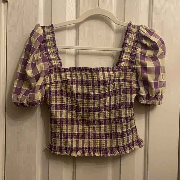 Revolve “Find Me Now” Lala Smocked Top in Plum Jam - Picture 3 of 5